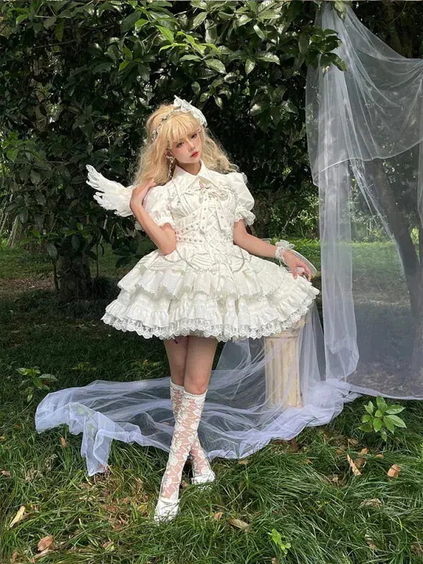 wusuobic[迅速な出荷]ロリータ セクシーかわいいコスプレハロウィン衣装 成人式女性コントラクトクロスjskオリジナルロリショートスイートドレスータゴシックエレガントドッグ ハロウイン クリスマ