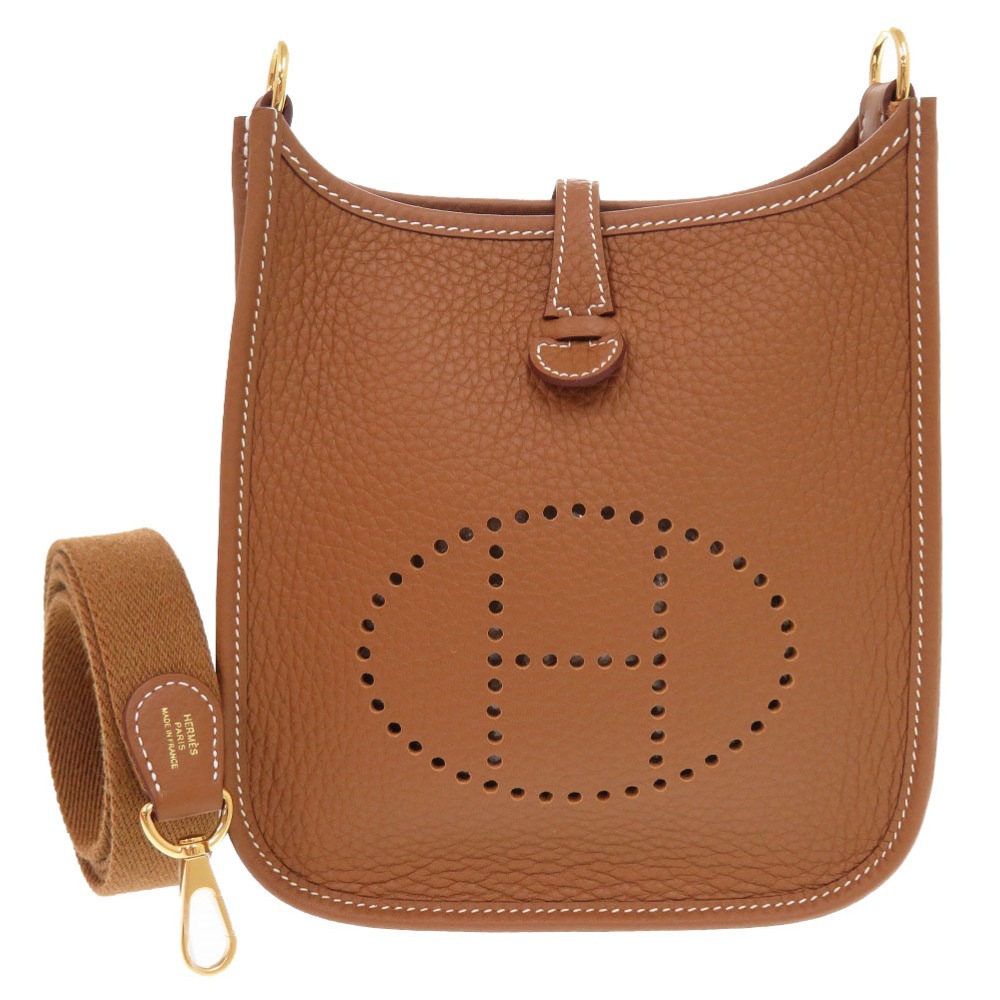 未使用品 エブリンTPM アマゾン ショルダーバッグ トリヨンクレマンス ゴールド K刻印 1518【中古】 レディース