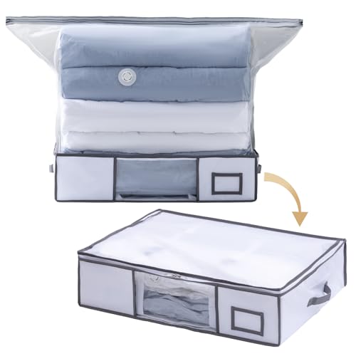 TAILI圧縮袋 衣類 布団 圧縮ボックス 圧縮袋付き 布団圧縮袋 衣類圧縮袋 羽毛布団収納袋 一体型 収納ケース ベッド下 布団収納 衣類 ふとん 折りたたみ式 ぬいぐるみ収納 季節転換 省スペース 5,038円