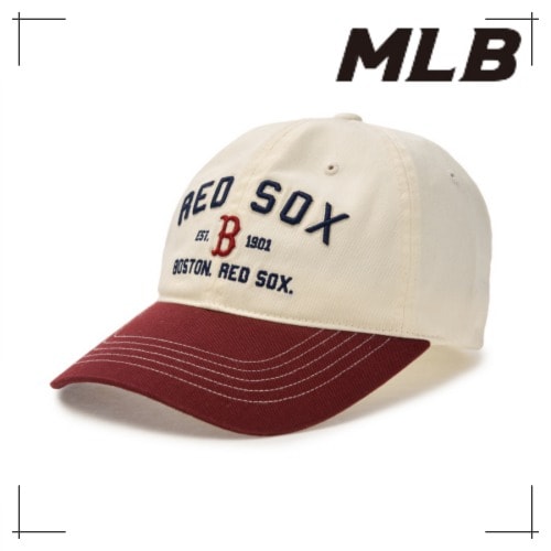 MLB公式正規品 キャップ Varsity Lettering Coloring Unstruck Ball Cap BOS (Cream)
