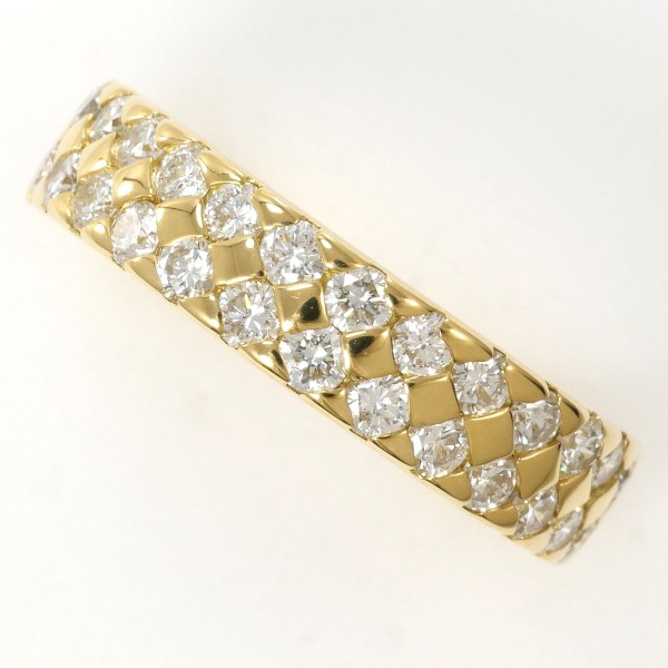 K18 18金 YG リング 指輪 9号 ダイヤ 0.80 カード鑑別書 ジュエリー 中古