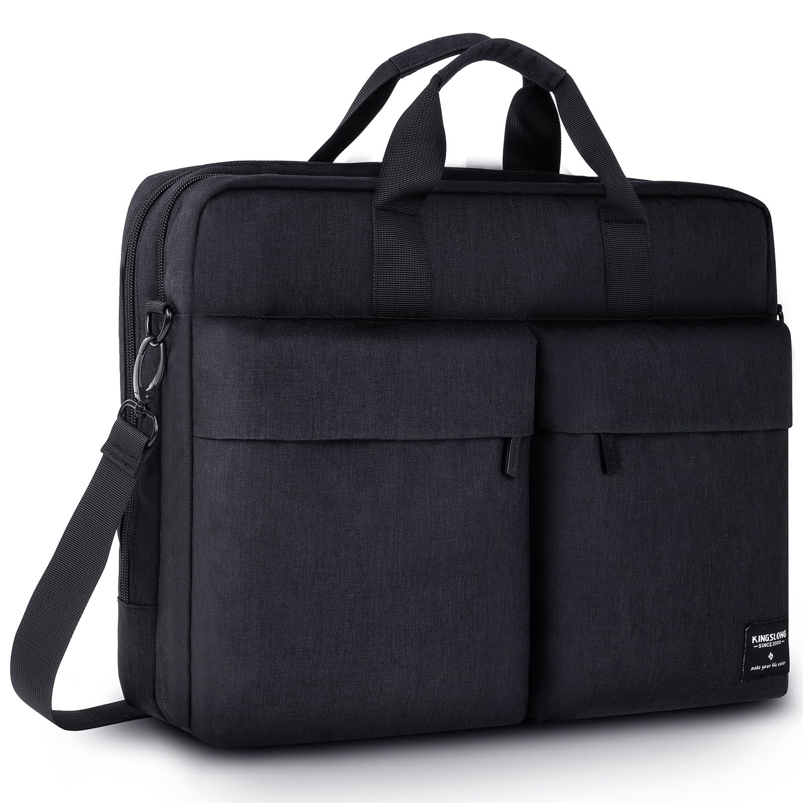 [KINGSLONG] pcケース ノートパソコンケース パソコンバッグ 2WAY ショルダー 手提げ パソコンブリーフケース ブラック17.3インチ