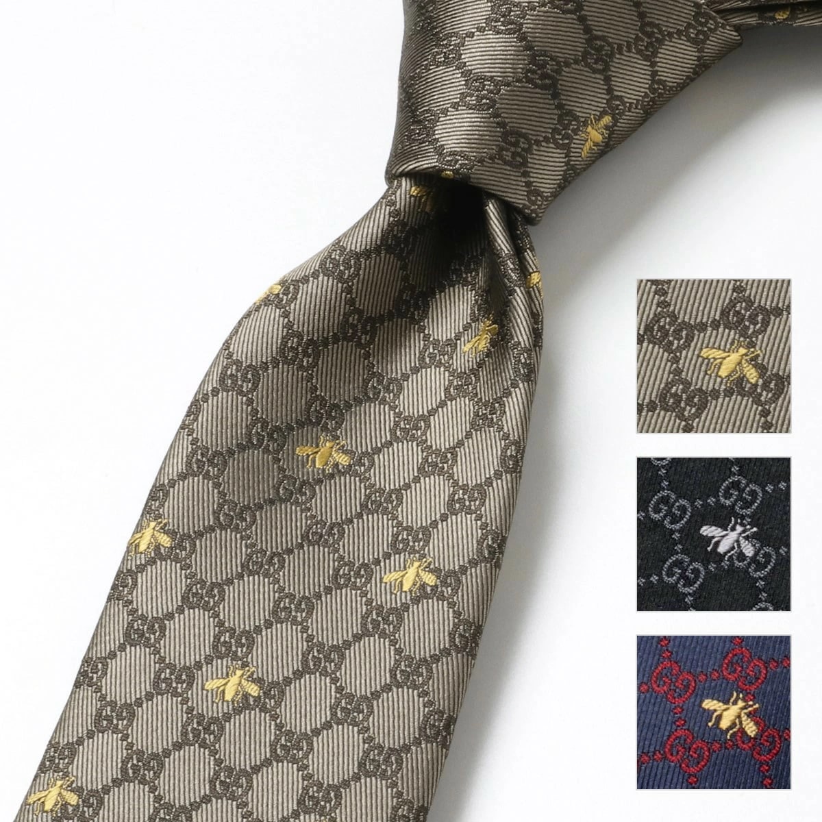 極上ウール Zegna イタリア製 高級スーツ × GUCCI G柄ネクタイ guji（グジ）TROFEOウールヘリンボーンチョークストライプ3B1