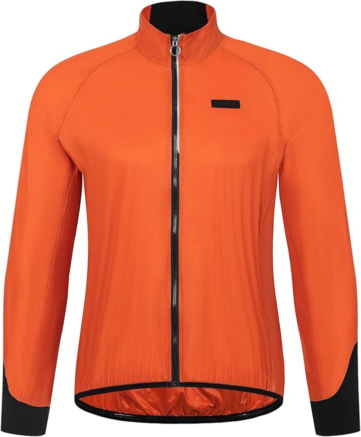 サイクルジャケット 長袖 メンズ サイクルジャージ ウインドブレーカー ロードバイク 撥水 春秋 防風 軽量 自転車用 収納可能(オレンジ, L) 5,042円