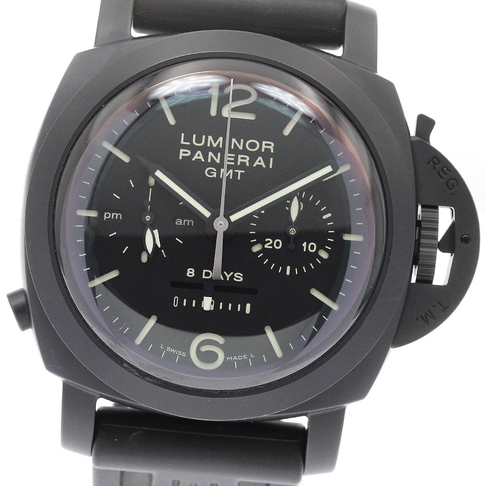 パネライ PANERAI PAM00317 ルミノール クロノ モノプルサンテ GMT 8デイズ 手巻き メンズ 良品 _911745【中古】