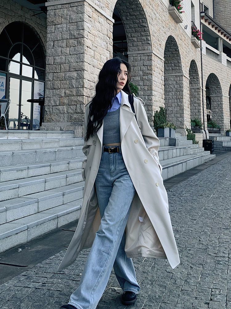 2025春作高級感トレンチコートジャケットAWアウター秋セミロングコートカジュアルスーツロングコートレディーストップス大きいサイズ大人っぽチェスターコ春トレンチコート