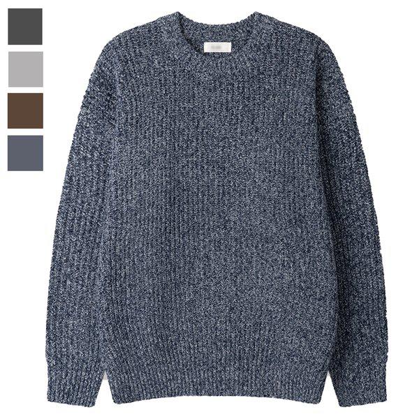 メンズ ベスタ ボカシ ラウンド 長袖ニット SG-KN-Q082-ブルー