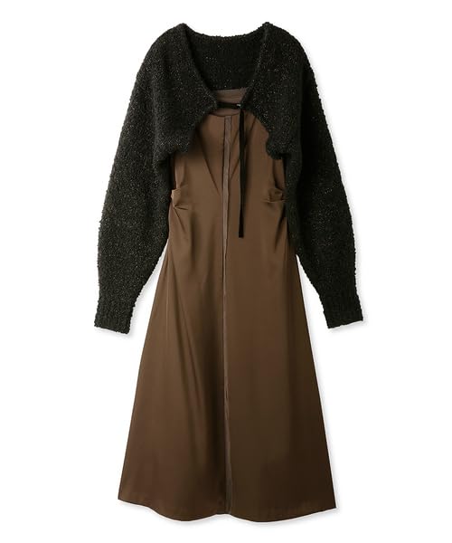 [リリーブラウン] ニットカーデーワンピース LWNO235121 レディース BLK