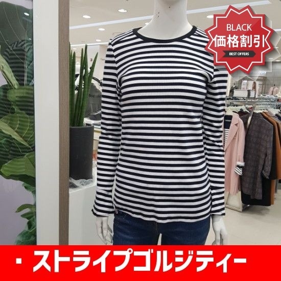 ストライプゴルジティーシャツJA7S3-WKL710 ティーシャツ / ソリッド/無知ティーシャツ / 韓国ファッション 5,301円