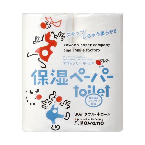 (まとめ）河野製紙アヴォンリー・キース保湿ペーパー トイレット ダブル 芯あり 30m 1パック（4ロール）(×10セット)