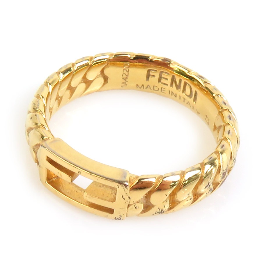 フェンディ FENDI リング・指輪 バゲット メタル ゴールド レディース 11号 55748k