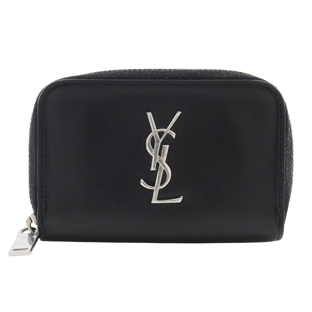 カサンドラロゴ 小銭入れ コインケース レザー 黒 レディース 中古品