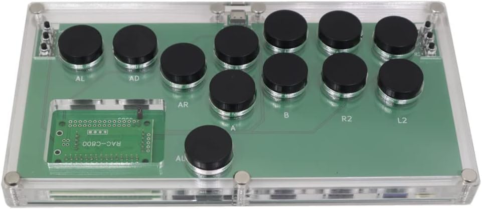 FightBox B1-MINI-PC-DIY 超薄型全ボタン アーケードコントローラー 超薄型 ホットスワップ 黒