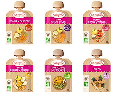 他サイト： 【Amazon.co.jp限定】ミトク ベビービオ 有機ベビースムージー アップル・キャロット 90g ・ アップル・スイートポテト 90g・ アップル・ストロベリー・バニラ 90g アップル・オレンの商品画像