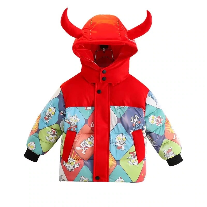 大好評 ウルトラマンボーイの綿服は色を合わせてコートを厚くし冬の新型綿服は洋風で子供の赤ちゃんを暖かくする