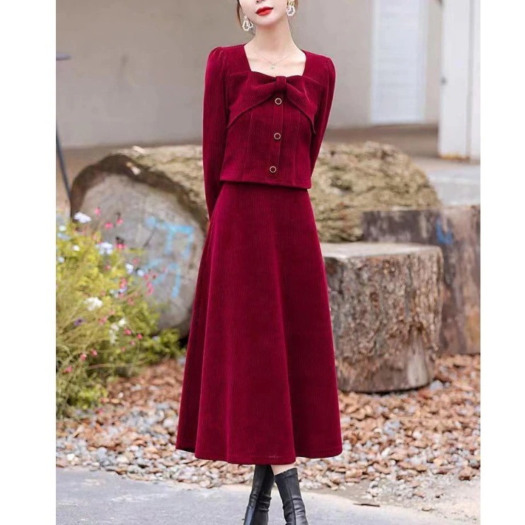 ハイエンドのカスタマイズ-女性のための小さな香りのスタイルのスーツスカート2025春と秋の新しいスタイルエレガントな女性外国風年齢を減らす2点セット