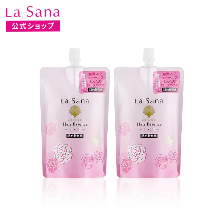 ラサーナ 海藻 ヘア エッセンス ローズの香り しっとり 140ml（詰め替え用）2個セット