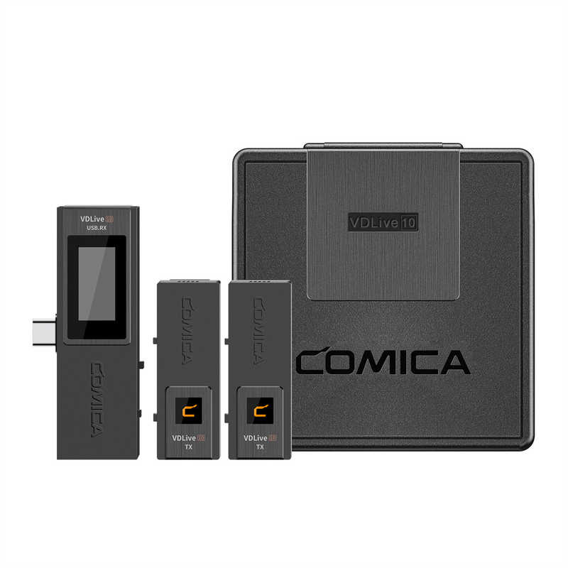 COMICA　VDLive10 USB 2.4 ワイヤレス多機能USBマイク Black　VDLive10USBBマイク
