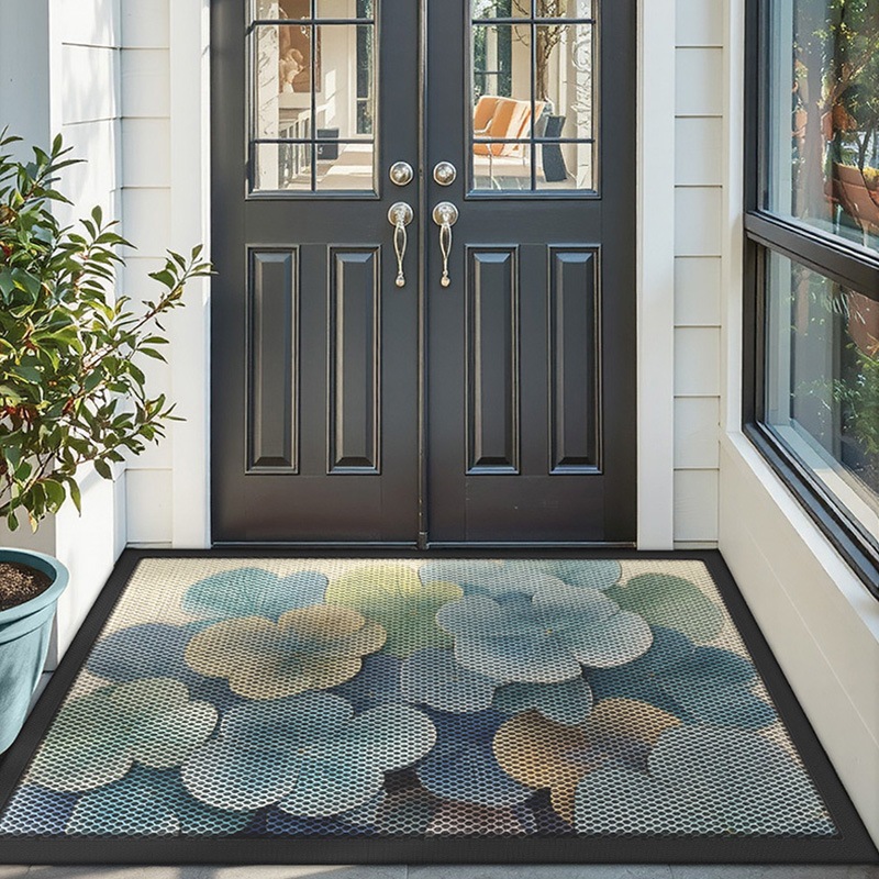 家のシンプルなスクレイピング砂とほこりを取り除くフットパッド弾性シルクマット入りドア汚れに耐えるアンチスリップパッドプリントカーペット