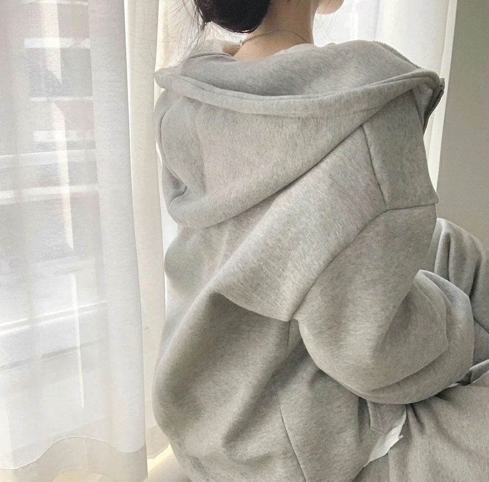 裏起毛ドロップショルダージップパーカーp437762 レディース 【tops】トップス パーカー 長袖 裏起毛 単色 無地 シンプル ベーシック ドロップショルダー ルーズ オーバー ジップ 秋 冬