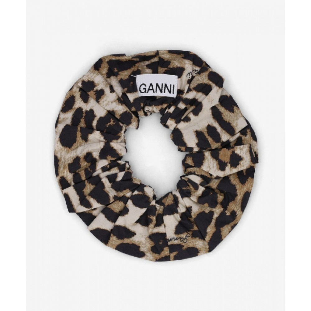 ギャニープリントコットンスクランチ-レオパード/A5993943