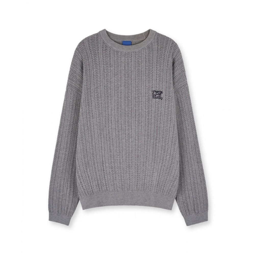 FREI コットン混エッセンシャルニット (グレー)