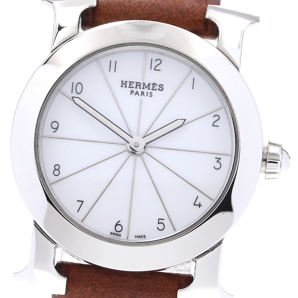 エルメス HERMES HR1.210 Hウォッチ ロンド クォーツ レディース 良品 _839415【中古】