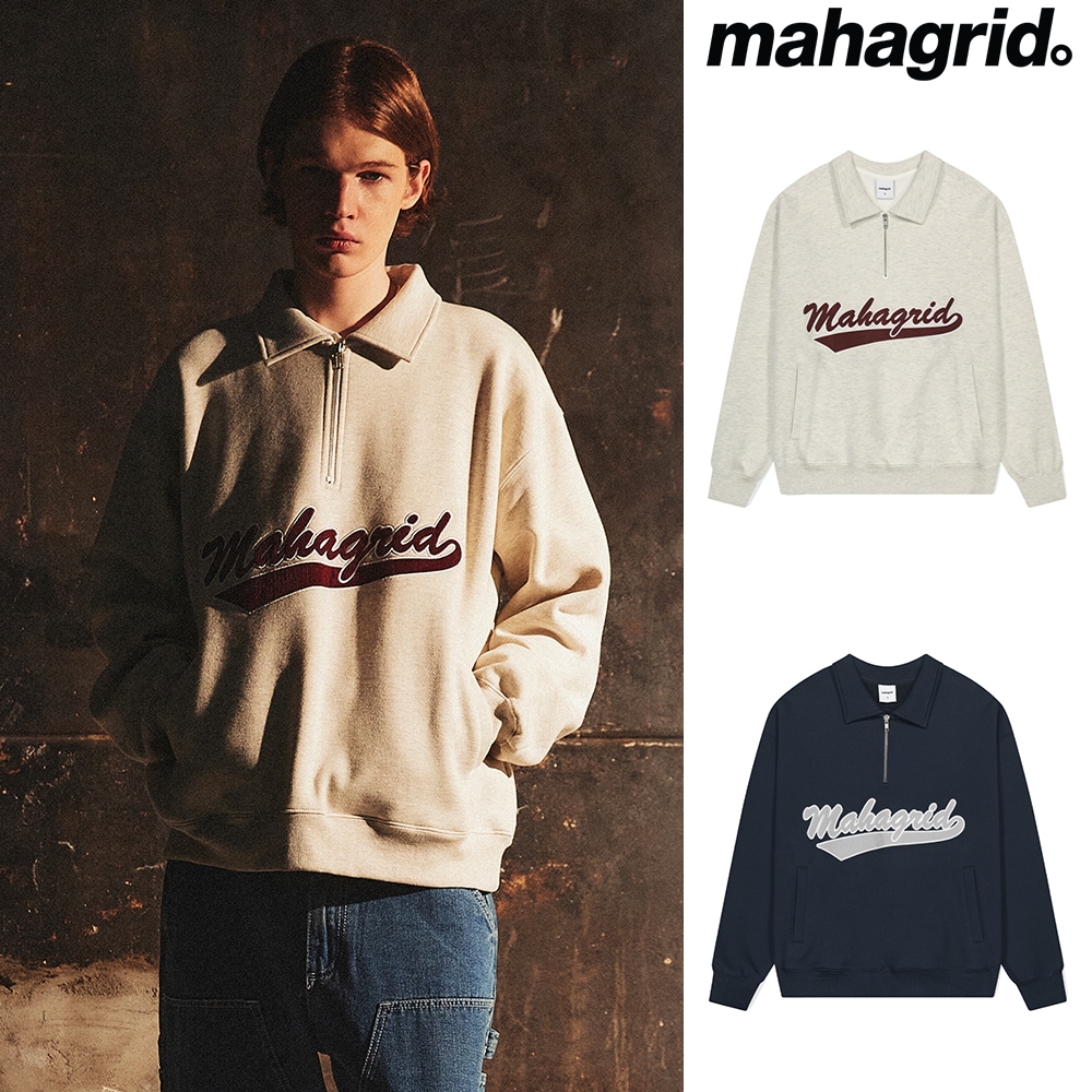 [mahagrid] SCRIPT LOGO HALF ZIP SWEATSHIRT 8,633円