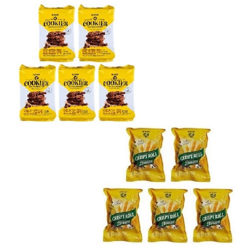 ノーブランドオートチョコチップクッキー208g x 5個+クリスピロール21曲220g x 5個学校事務所