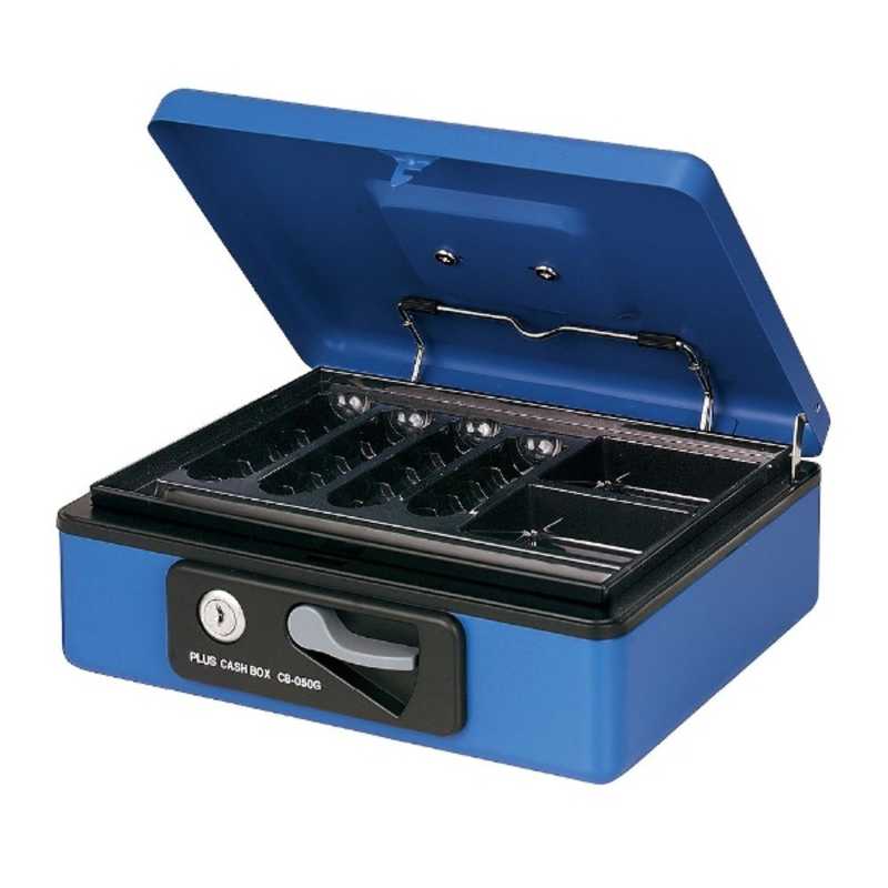 プラス　手提金庫 M 12-864 ブルー　CB-050G-BL