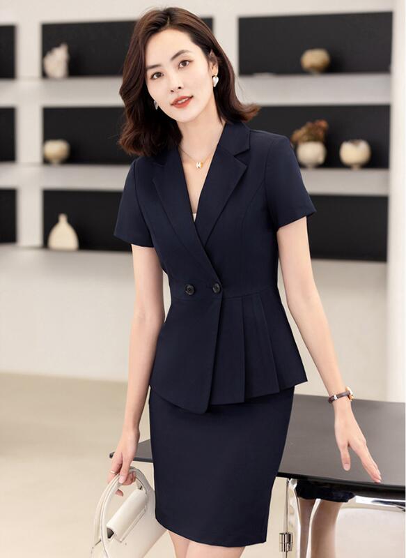 洗えるスーツ 着痩せ レディース フォーマル 大きいサイズ セットアップ 通勤 OL スカート+半袖ジャケット 2点セット ママ 入学式 卒業式 カジュアル ビジネス スカートスーツ 結婚式 オフィス
