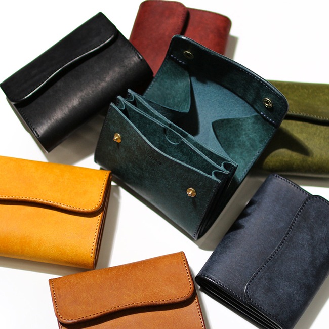 二つ折り財布 ミニ財布 日本製 本革 レザー プエブロ ミニウォレット ギャルソン メンズ レディース ブランド Pueblo