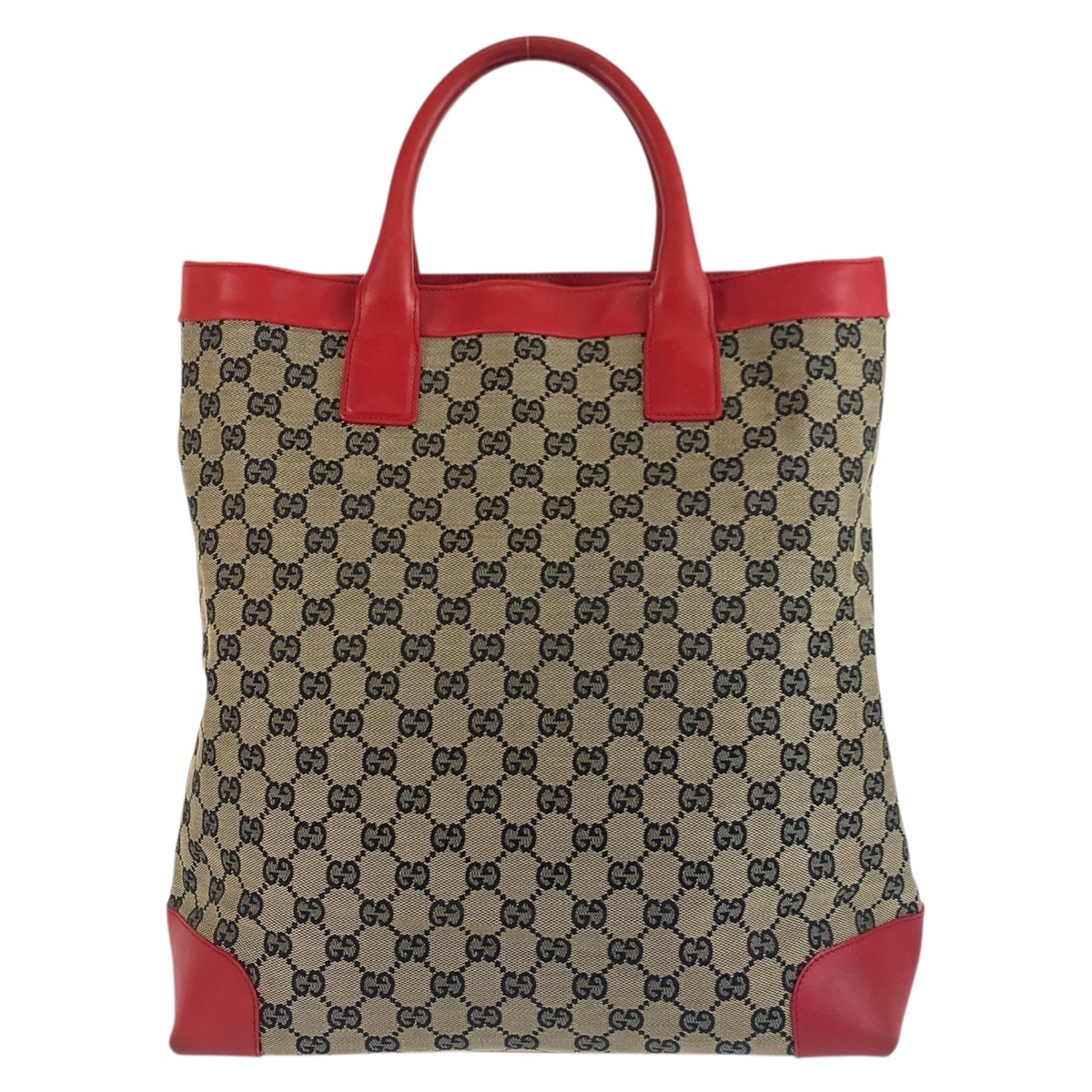 ベージュ レッド GGキャンバス/レザー 002 1121 トートバッグ レディース 503067