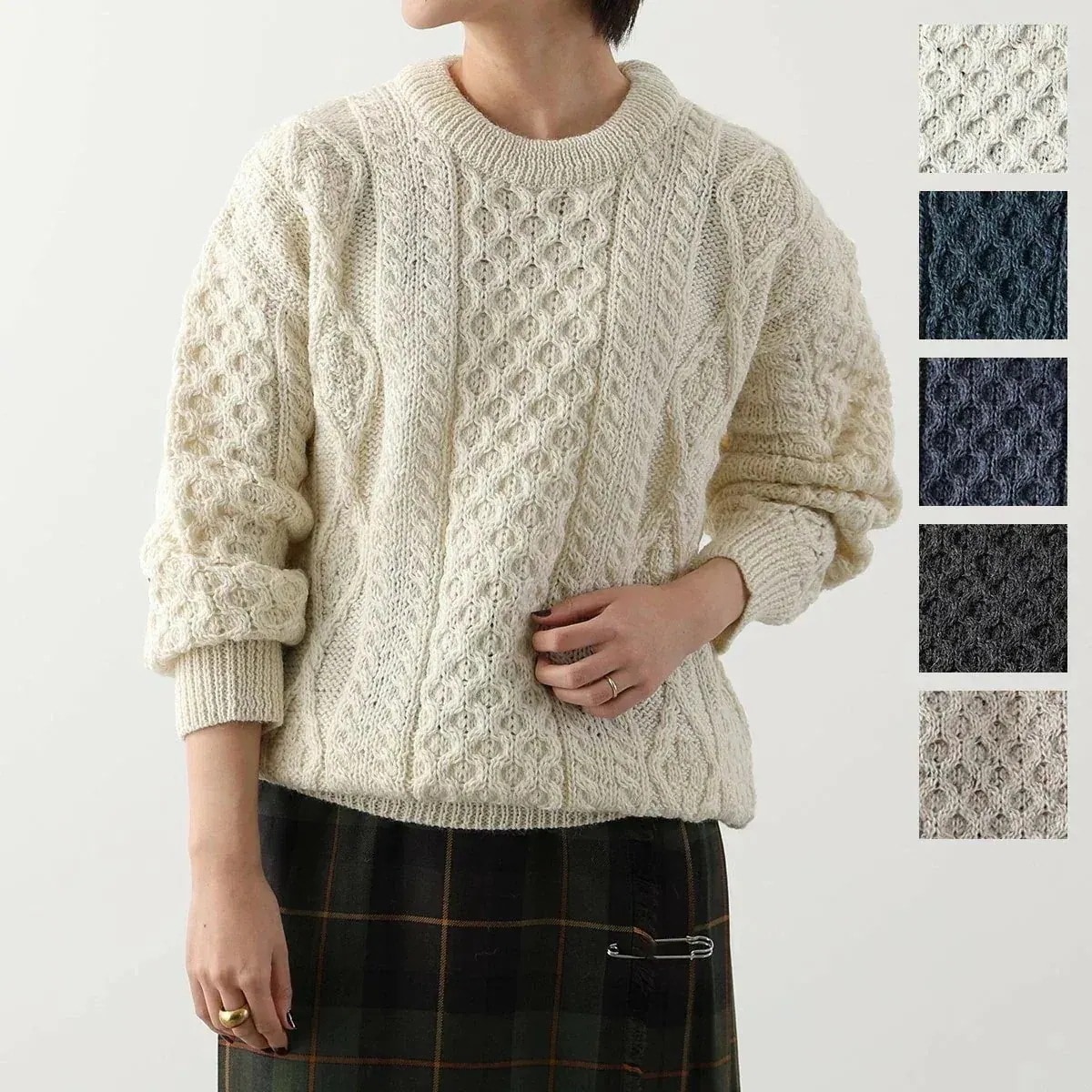 Aran Crafts アランクラフト アランセーター Crew Neck Sweater C1347 レディース ニット クルーネック ウール 長袖 カラー6