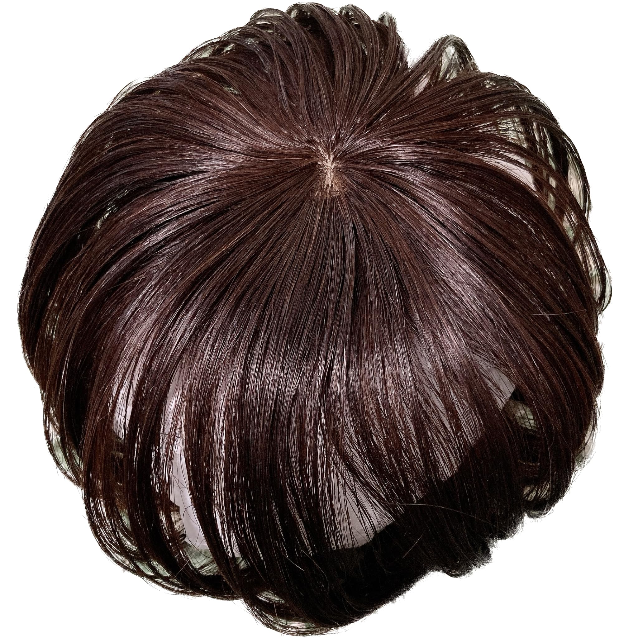 Luce brillare かつら 男性 女性 カツラ 部分ウィッグ ウイッグ メンズ レディース つむじ 頭頂部 人毛 ショート 国内メーカー つむじにヘアプラス＋ (ダークブラウン(ロング))
