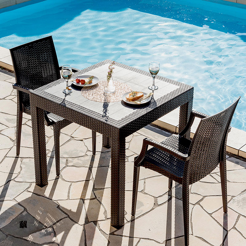 ガーデンテーブル W80テーブル 単品 雨ざらし ガーデニング バルコニー