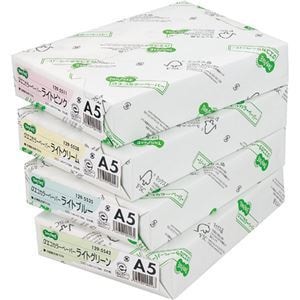 （まとめ）TANOSEE αエコカラーペーパーII A5 ライトブルー 1冊（500枚） [x5]