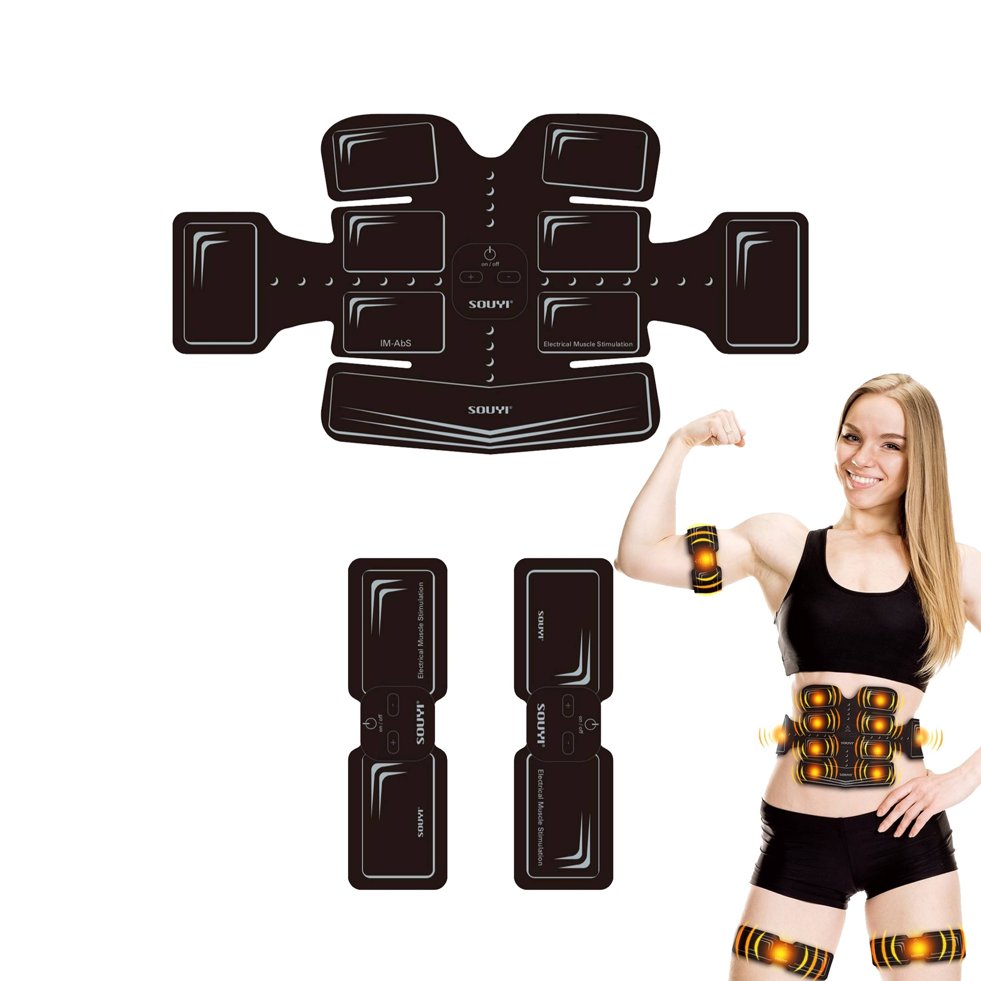 アクティブ パッド EMS 腹筋ベルト　貼る 全身フィットネス 腹筋 ベルト トレーニング