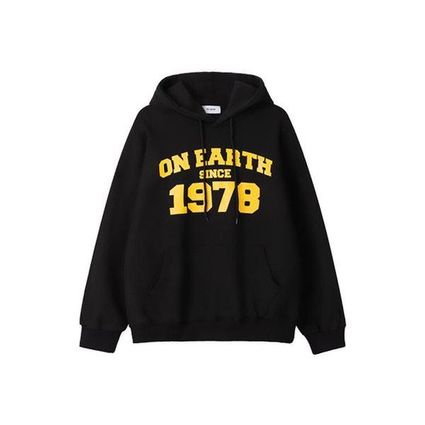 メンズ1978セミオーバーフィット起毛フードTシャツRM-TSK-Q058-ブラック