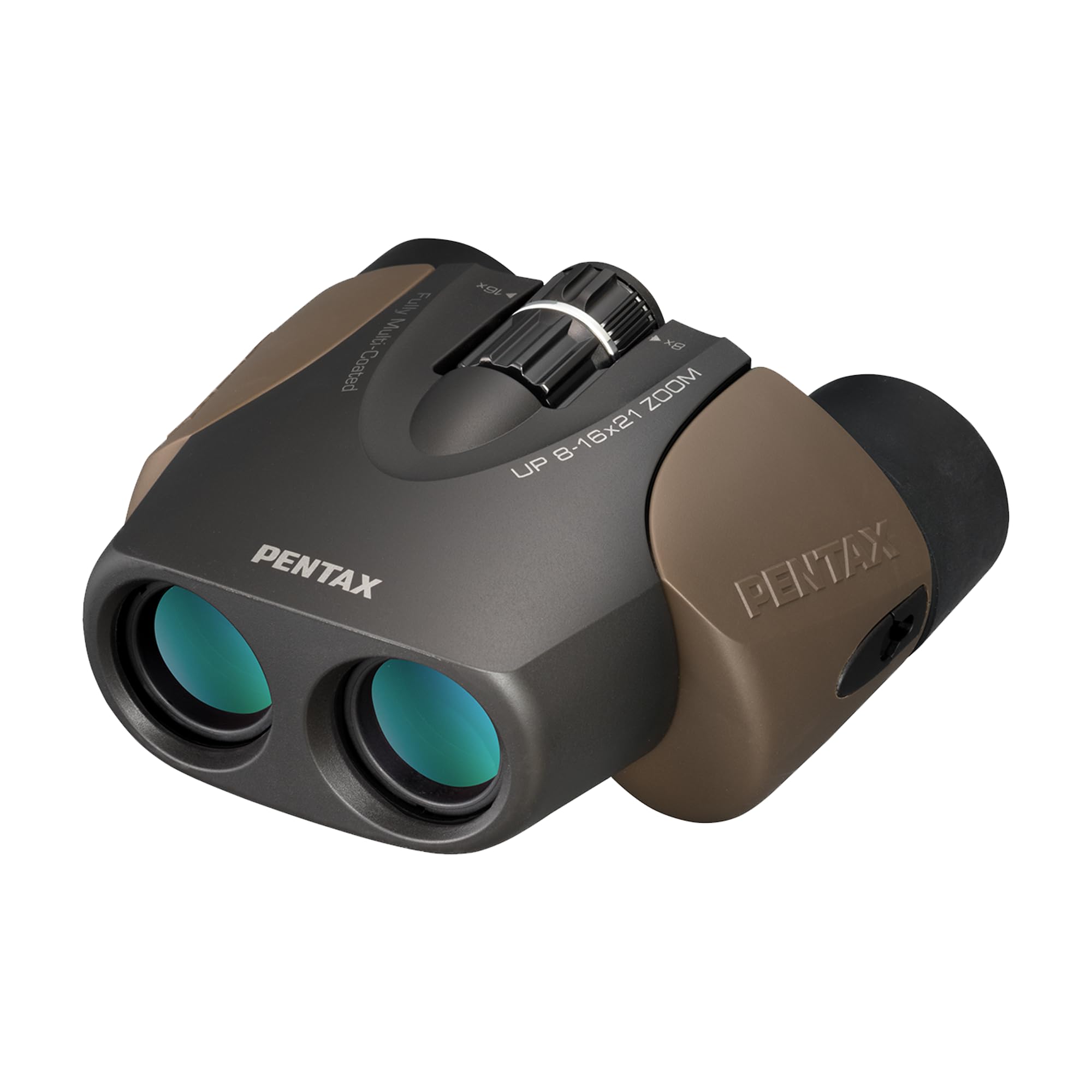 PENTAX 双眼鏡 UP 8-16×21 ブラウン 【ライブ コンサート スポーツ観戦】【野鳥観察】【推し活】【8倍から16倍のズーム】【高級プリズム Bak4搭載】【メガネの方も見やすい・スライド