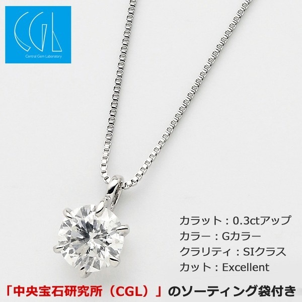 話題の人気 6本爪 ダイヤネックレス 0.3ct Pt900 プラチナ 一粒