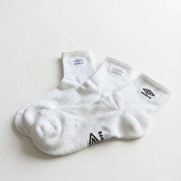 刺繍ロゴクッション 3足組 ミッドソックス UR123CSC12SCW