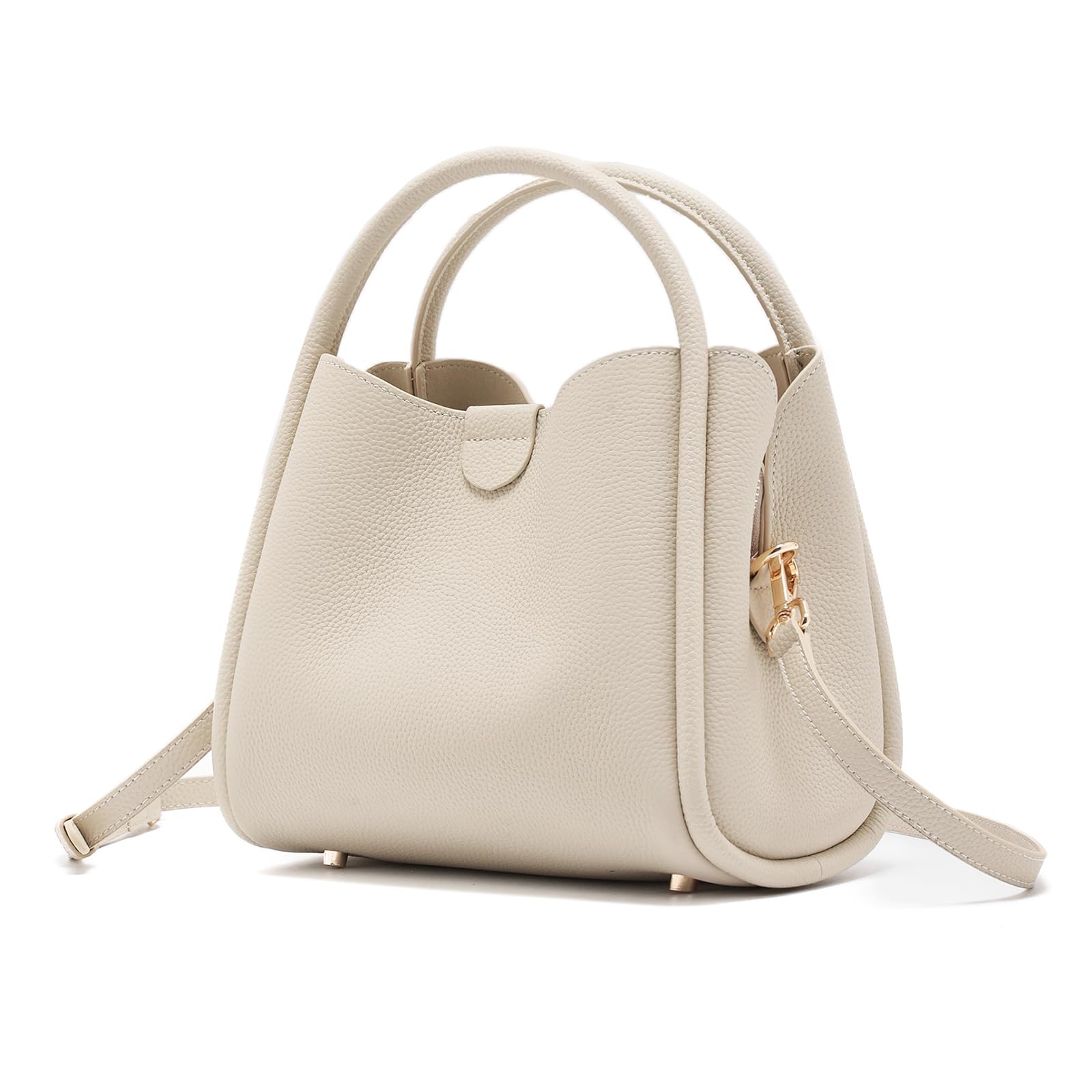 [imeetu]ショルダーバッグ 高級本革 レディース 3way ハンドバッグ 3室収納 大容量 高見え 斜め掛けバッグ シンプル カジュアル 肩がけ 手持ち 人気 通勤（オフホワイト）