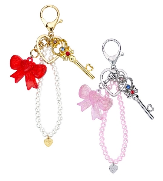 プリンセスリボンパールキーフォンストラップキーリングキーチェーンストラップ