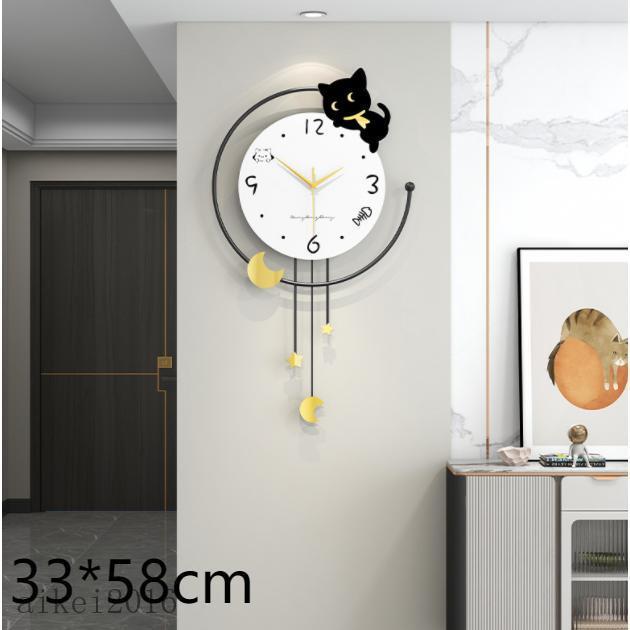 (BOOB)【33X58CM】振り子時計 壁掛け時計 おしゃれ クロック 猫 デザイン アクリル 新生活応援 インテリア 北欧 金属製 新築祝い ギフト 電池 時計 5,083円