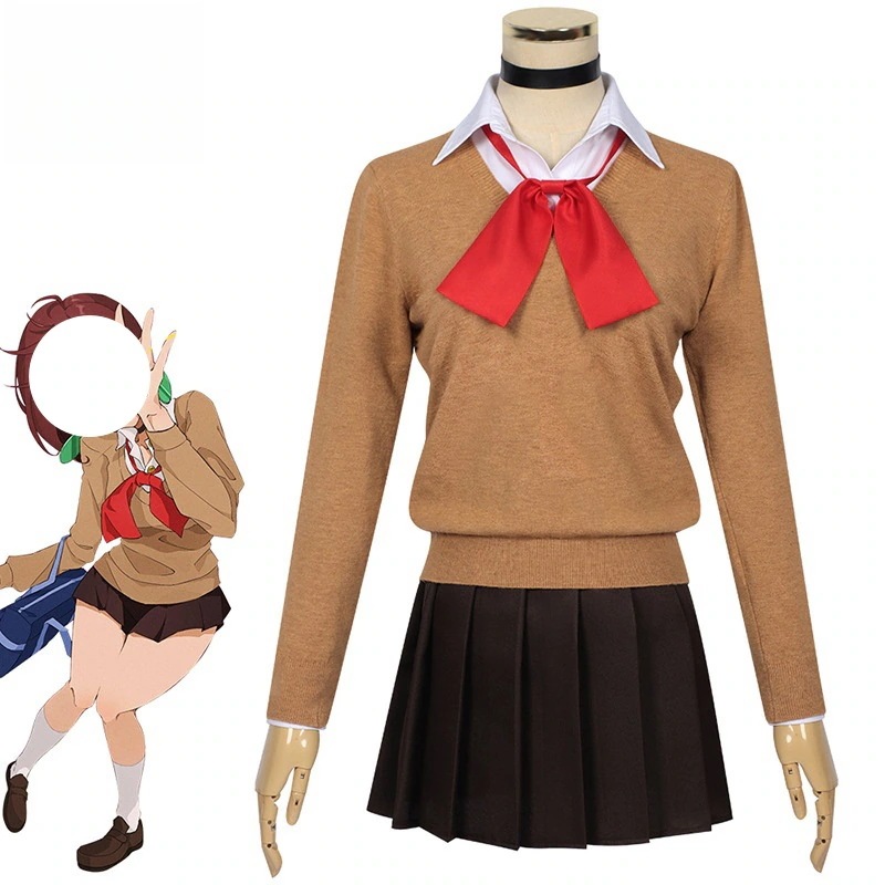 ダンダダン　綾瀬 桃　JK服　ニット 高校服　イヤリング＋首飾り贈り　ペプラムスカート セーター たかくら けん　オカルン　イベント　仮装　コスチューム　イベント　舞台衣装