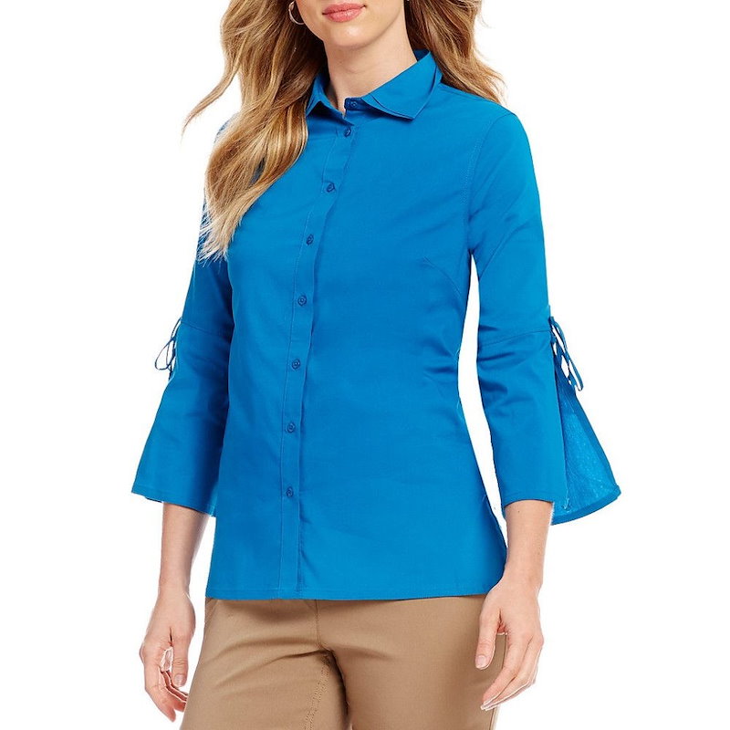ウエストバウンド レディース トップス ブラウス・シャツ【Westbound Button Front Bell Sleeve Shirt】Blue ウエストバウンド レディース トップス ブラウス・シャツ【Westbound Button Front Bell Sleeve Shirt】Blue