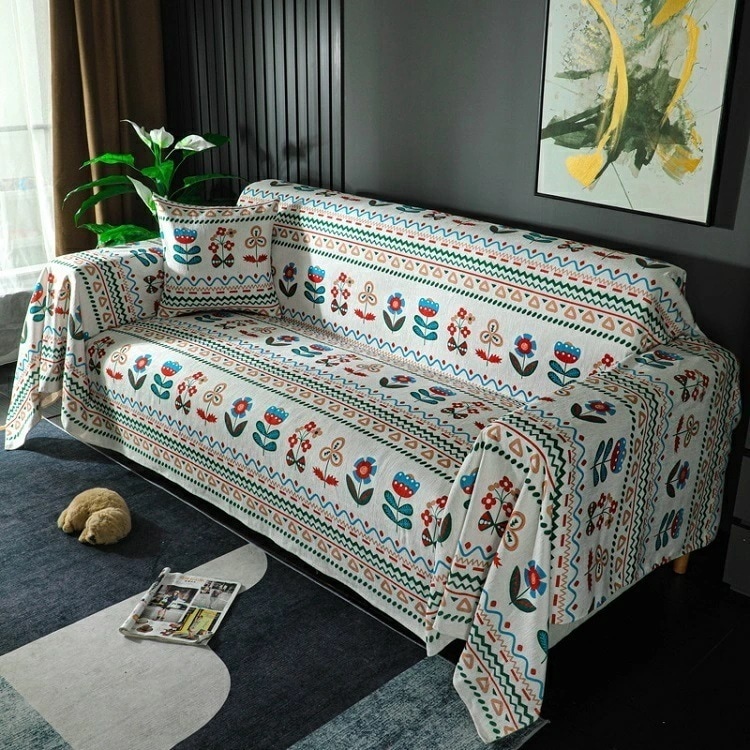 【即納】マルチカバー ソファー 肘あり 長方形 ベッド こたつカバー ニット ソファーカバー 1人掛け 2人掛け 人掛け 4人掛け カバー ファブリック ソファ ひざ掛け 毛布 多機能 汚れ防止 オ