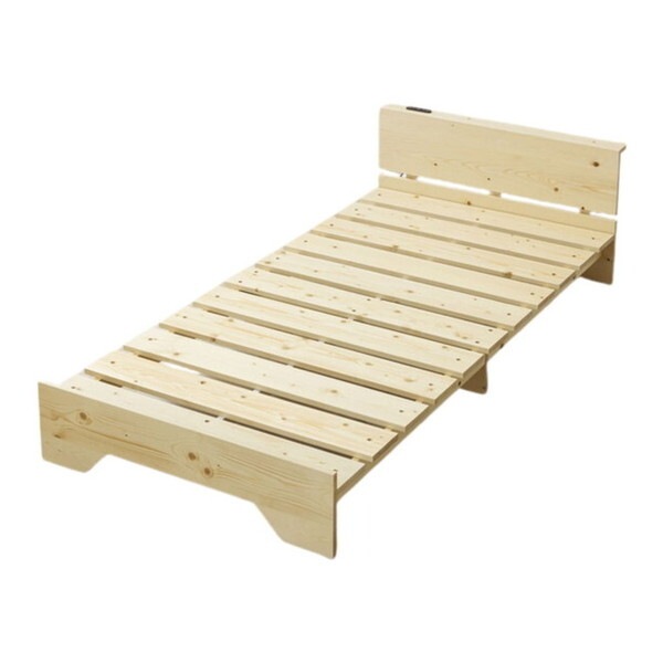 サン・ハーベスト ZLF-102 S NA 宮付き天然木ステージすのこベッド (シングルサイズ) メーカー直送