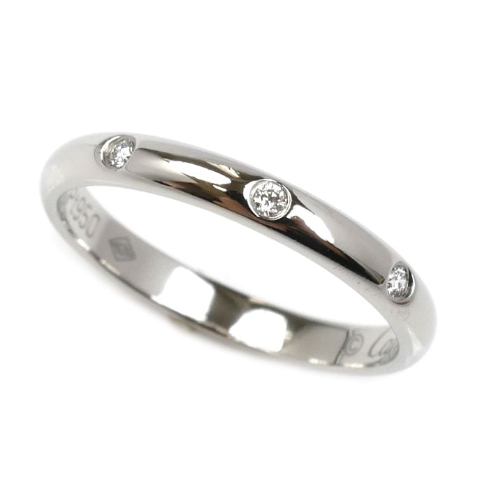 CARTIER カルティエ Pt950プラチナ ウェディング 3Pダイヤ リング・指輪 B4058351 ダイヤモンド 11号 51 2.9g レディース 中古 美品
